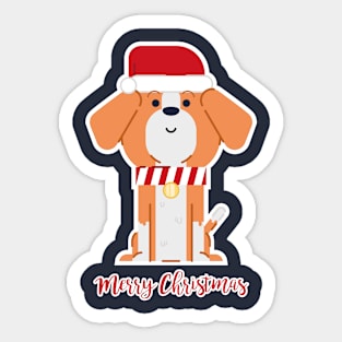 Christmas beagle Sticker